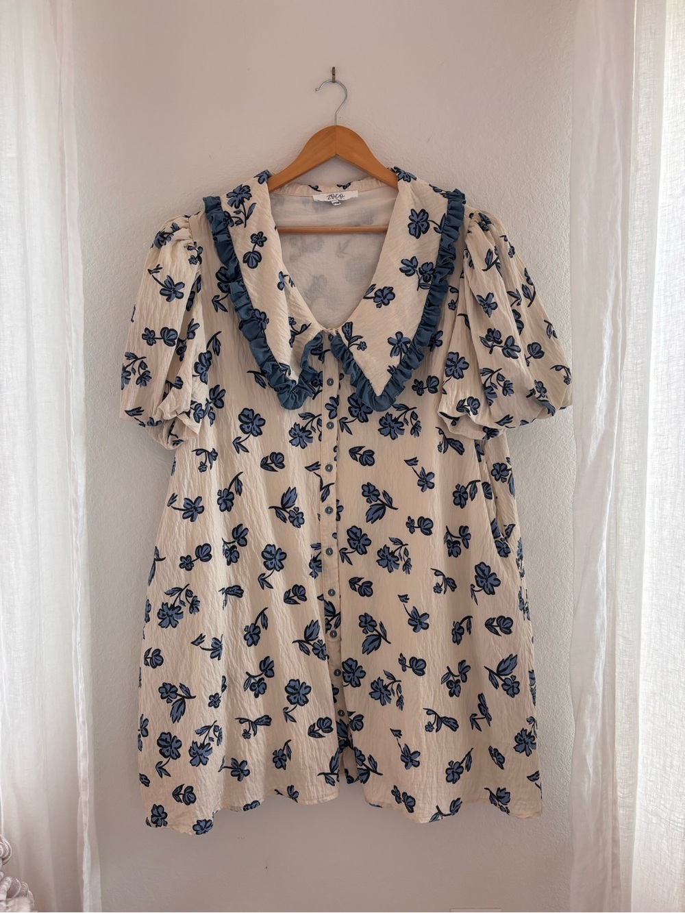 POPPY COLLARED DRESS // BLUE FLORAL *ZOCO EXCLUSIVE*